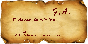 Fuderer Auróra névjegykártya